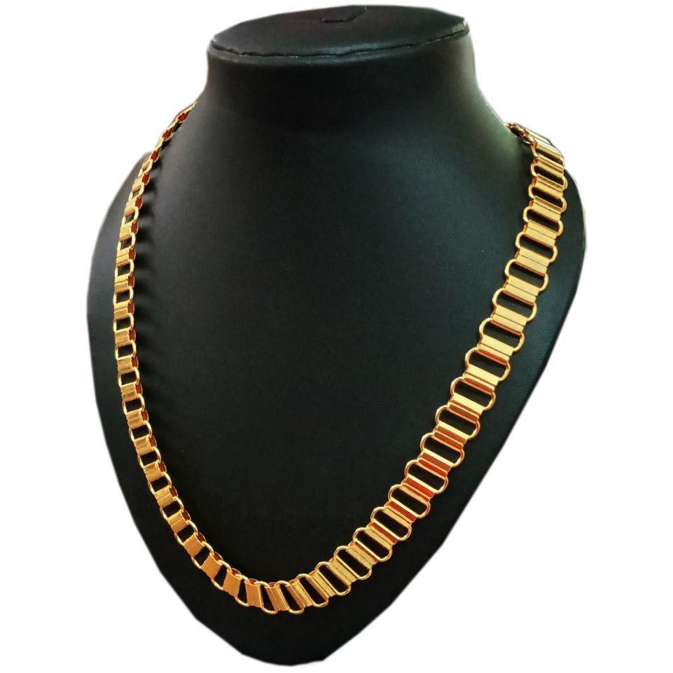 Jewels Kafe Trendy Designer Gold Plated Men's Chain