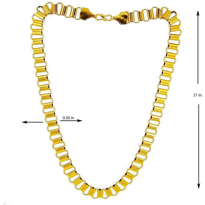 Jewels Kafe Trendy Designer Gold Plated Men's Chain