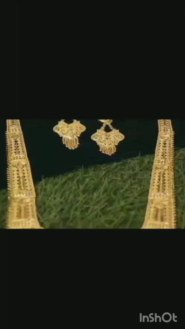 Jewels Kafe Party One Gram Gold Wax Forming Work Rani Haar Necklace Jewellery Set for Women(9 Inch Long)