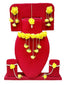 Yellow Bridal Flower Jewellery Set with Earrings, Bracelet & Maang Tika