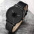 Black Synthetic leather Wrist Watch For Men GlowRoad