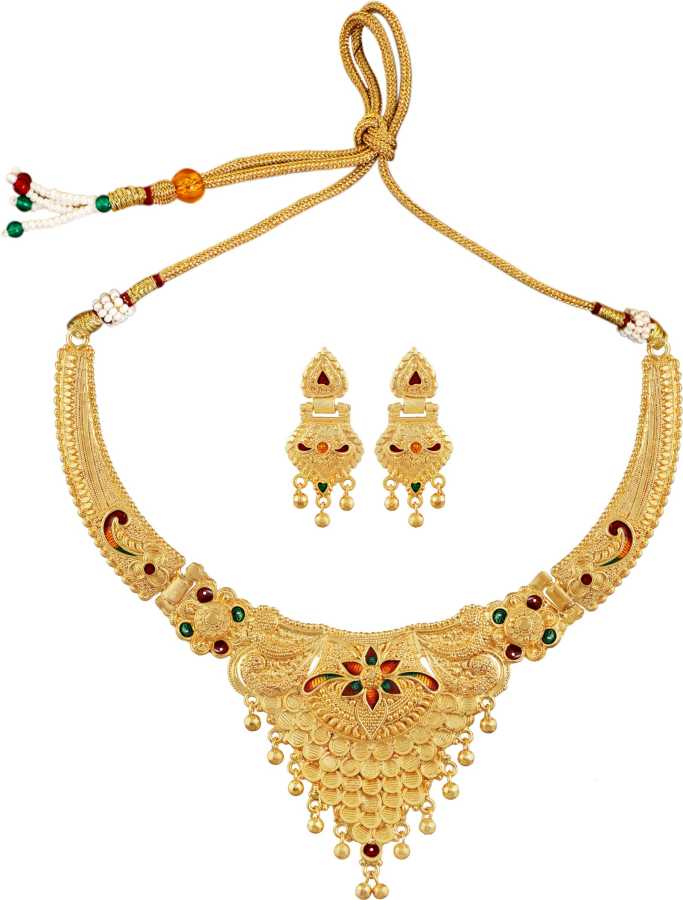 Jewels Kafe One Gram Gold Plated Necklace Set