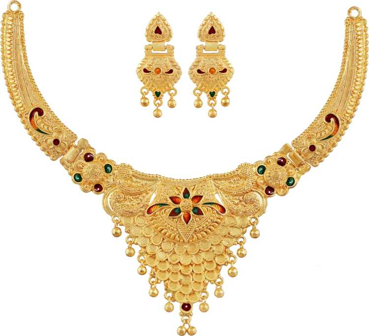 Jewels Kafe One Gram Gold Plated Necklace Set