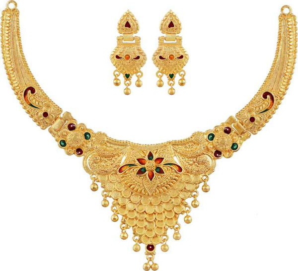 Jewels Kafe One Gram Gold Plated Necklace Set