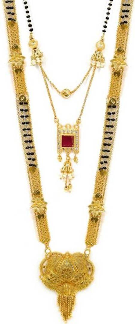 Jewellery Traditional Hand Meena MangalsutraNecklace Chain For Women and Girls Brass Mangalsutra