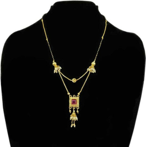 Jewellery Traditional Hand Meena MangalsutraNecklace Chain For Women and Girls Brass Mangalsutra Jewels Kafe