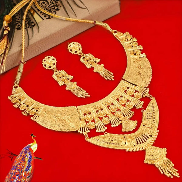 Mansiyaorange One Gram Gold Heavy Choker Haar Necklace Imitation/ Jewelery/Jualry/Jwellry/Jewellery Set For Women