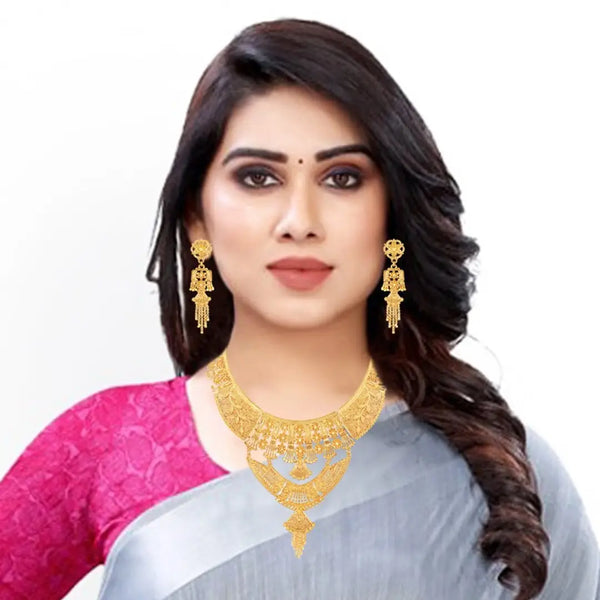 Mansiyaorange One Gram Gold Heavy Choker Haar Necklace Imitation/ Jewelery/Jualry/Jwellry/Jewellery Set For Women