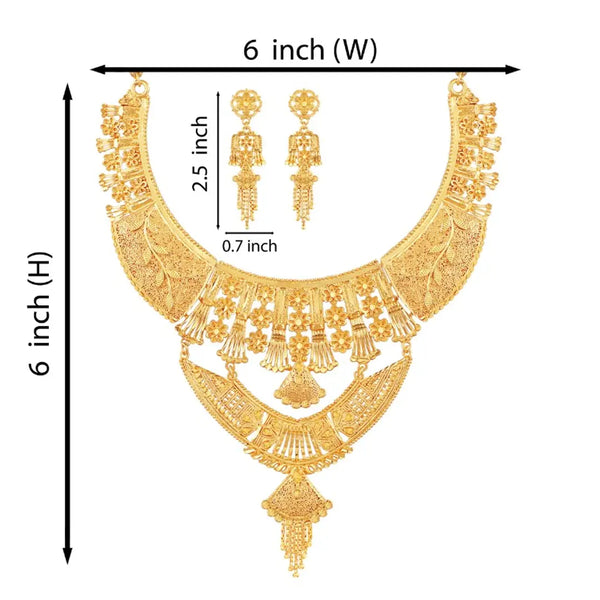Mansiyaorange One Gram Gold Heavy Choker Haar Necklace Imitation/ Jewelery/Jualry/Jwellry/Jewellery Set For Women