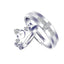 King and Queen Crown Couple Ring Set Alloy Cubic Zirconia For Valentine Day Gift