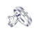 King and Queen Crown Couple Ring Set Alloy Cubic Zirconia  For Valentine Day Gift GlowRoad