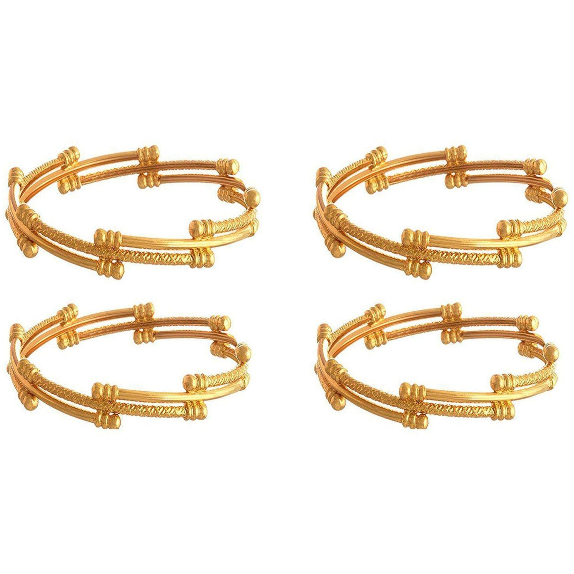 Jewels Kafe Gold Plated Bangle Combo Set of 4 2.8
