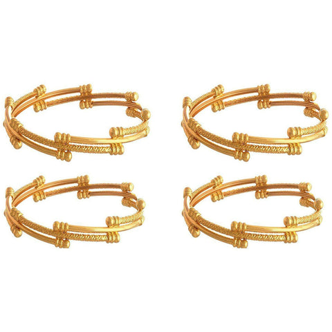Jewels Kafe Gold Plated Bangle Combo Set of 4 Jewels Kafe