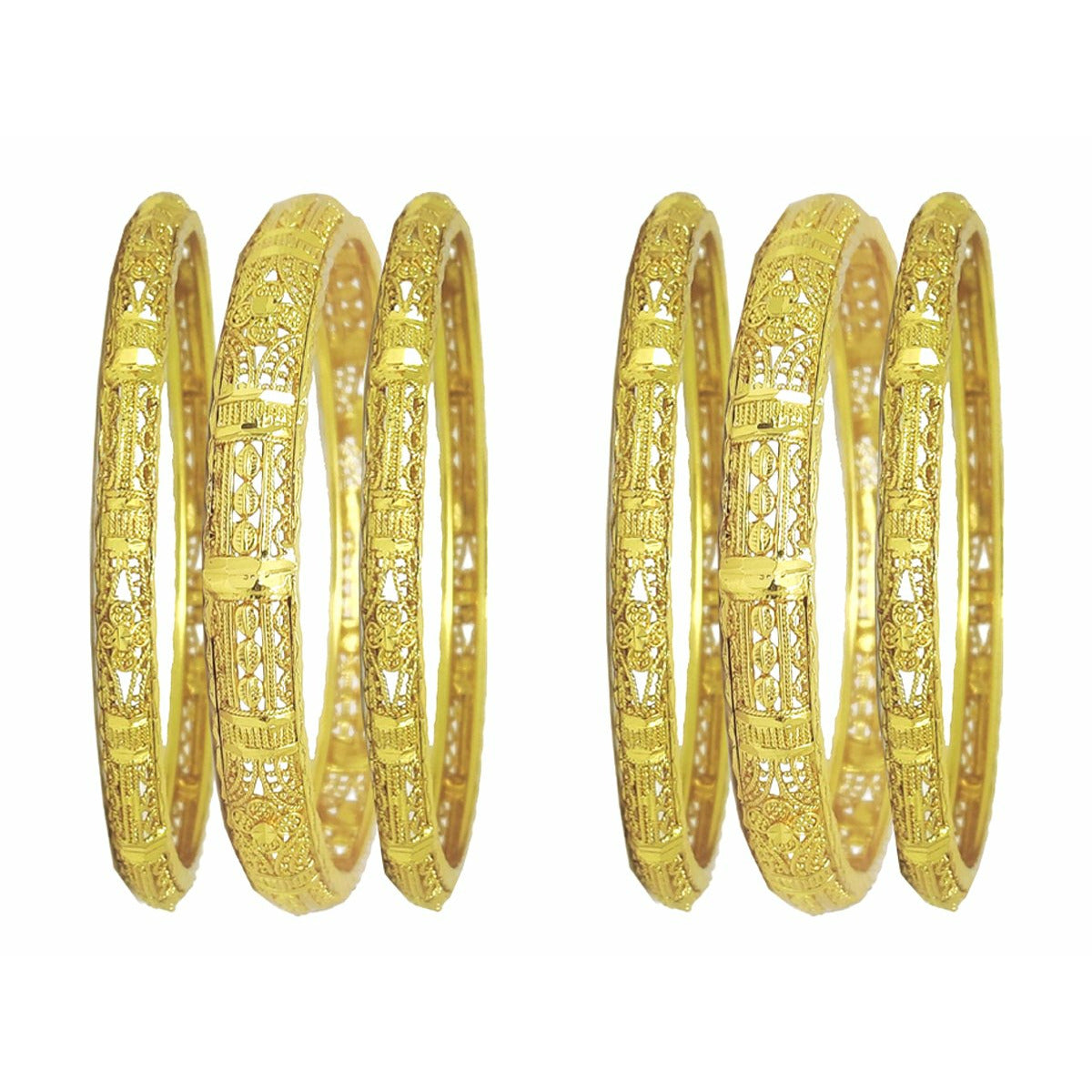 Jewels Kafe One Gram Gold Plated Bangle Set of 6 2.8