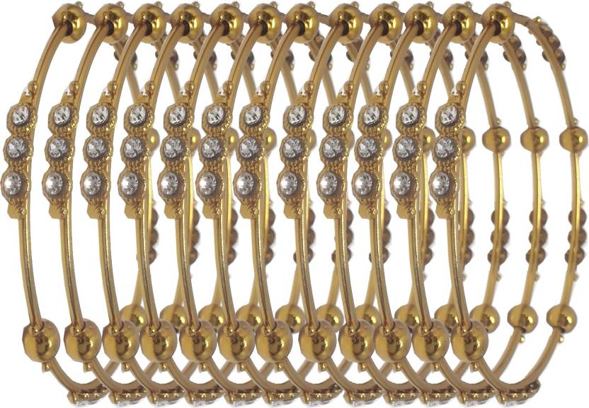 Jewels Kafe Gold Plated Bangle Set of 12 2.8