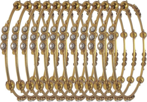 Jewels Kafe Gold Plated Bangle Set of 12 2.8