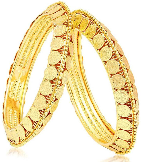Jewels Kafe One Gram Gold Plated Bangle Set of 2 2.10