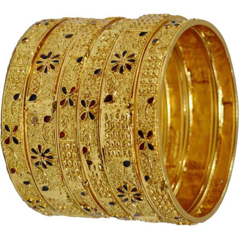Jewels Kafe Gold Plated Bangle Set of 6 2.8