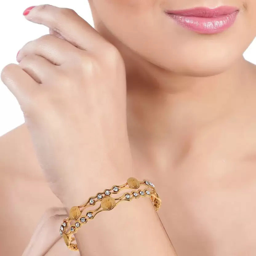 Jewels Kafe Gold Plated Bangle Set of 2