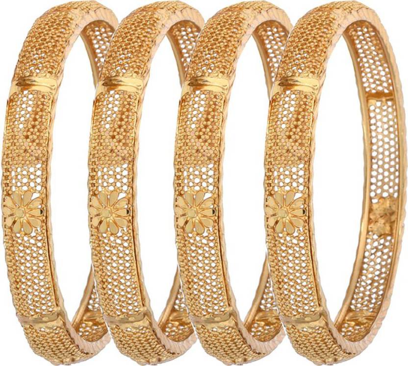 Jewels Kafe Gold Plated Bangle Set (Pack of 4) 2.8