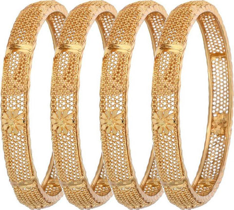 Jewels Kafe Gold Plated Bangle Set (Pack of 4) 2.8