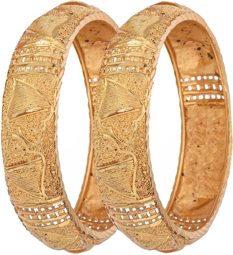 Jewels Kafe One Gram Gold Plated Bangle Set of 2 2.8