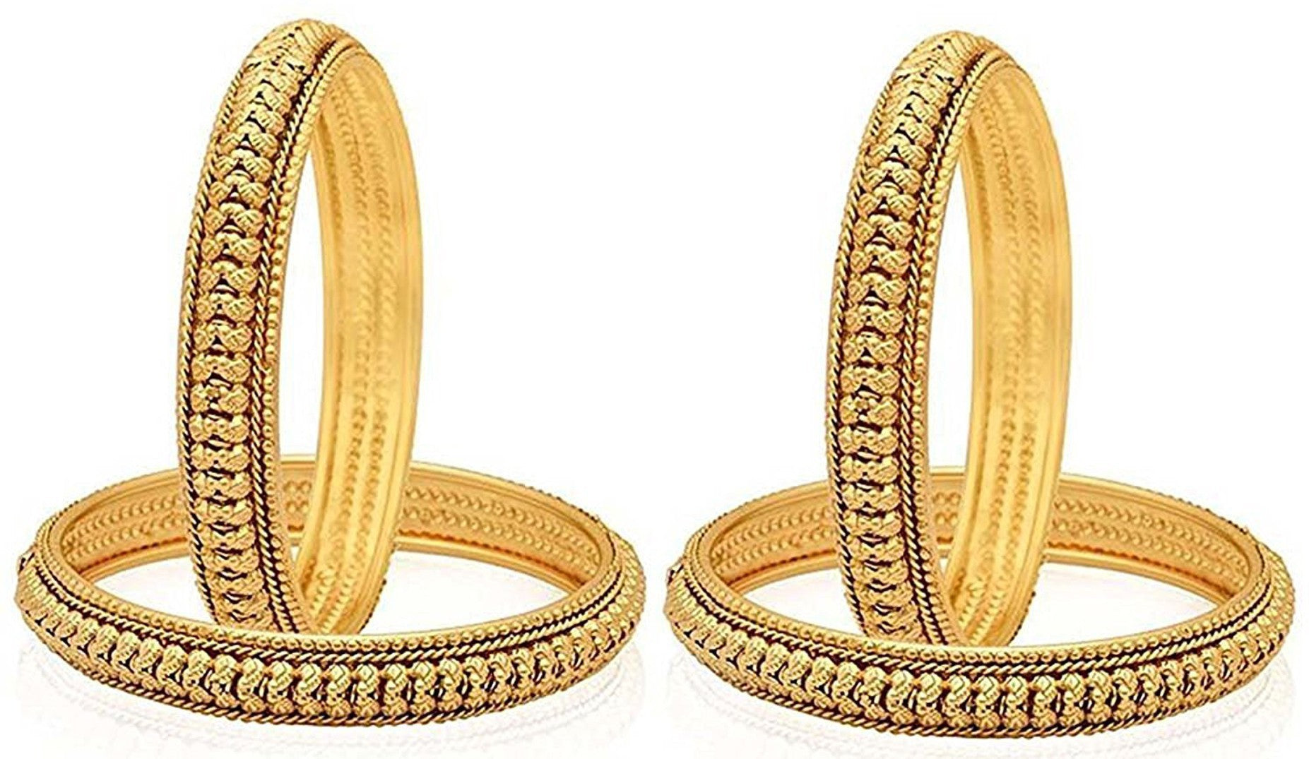 Jewels Kafe Gold Plated Bangle Set of 4 2.8