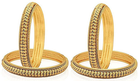 Jewels Kafe Gold Plated Bangle Set of 4 2.8