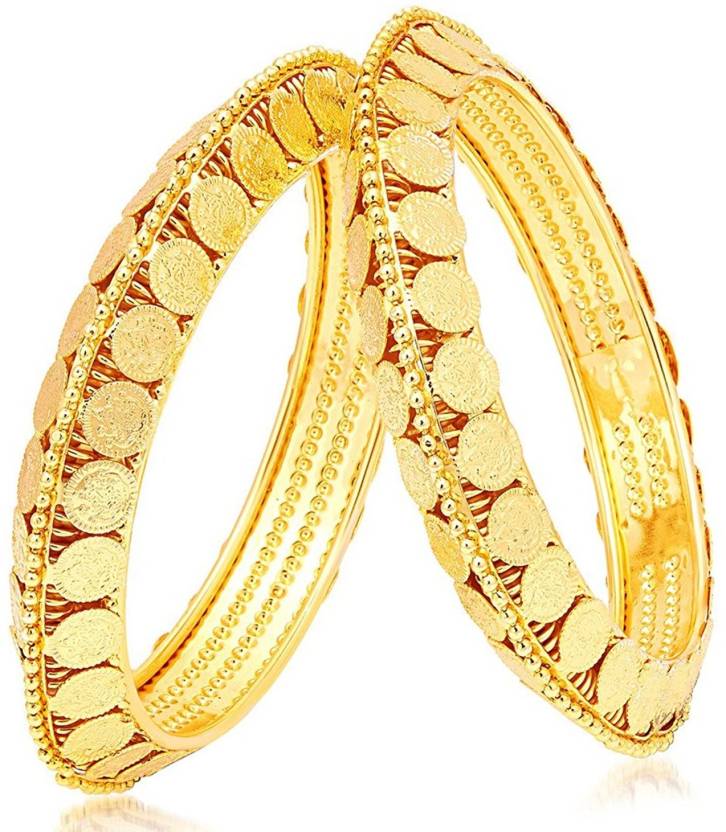 Jewels Kafe One Gram Gold Plated Bangle Set of 2 2.8