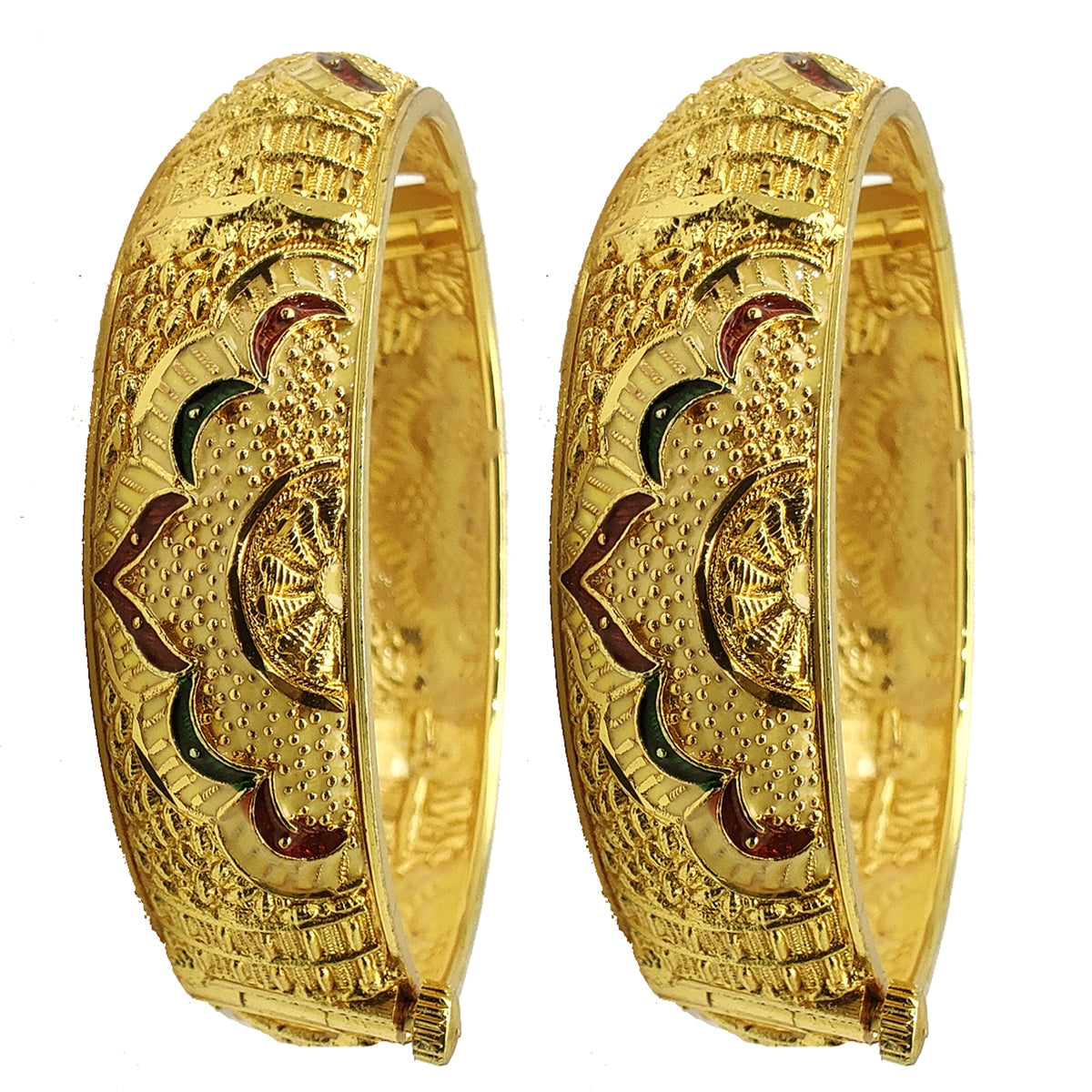 Jewels Kafe One Gram Gold Plated Bangle Set of 2 2.8