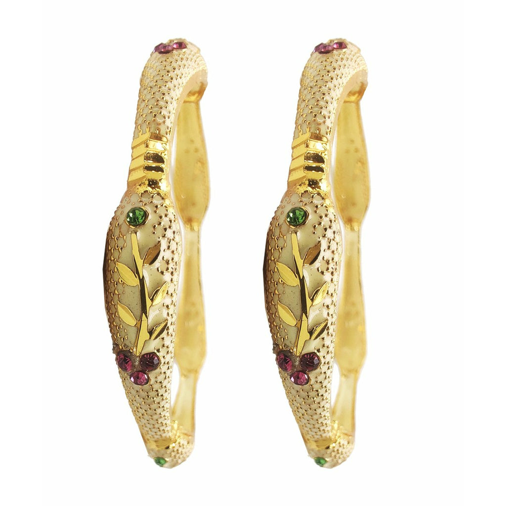 Jewels Kafe One Gram Gold Plated Bangle Set of 2 2.8
