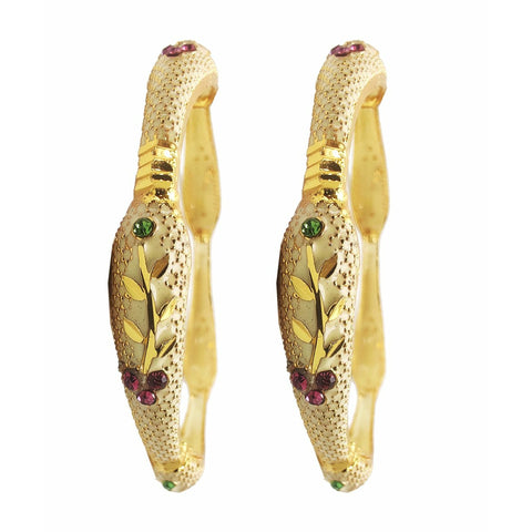 Jewels Kafe One Gram Gold Plated Bangle Set of 2 2.8