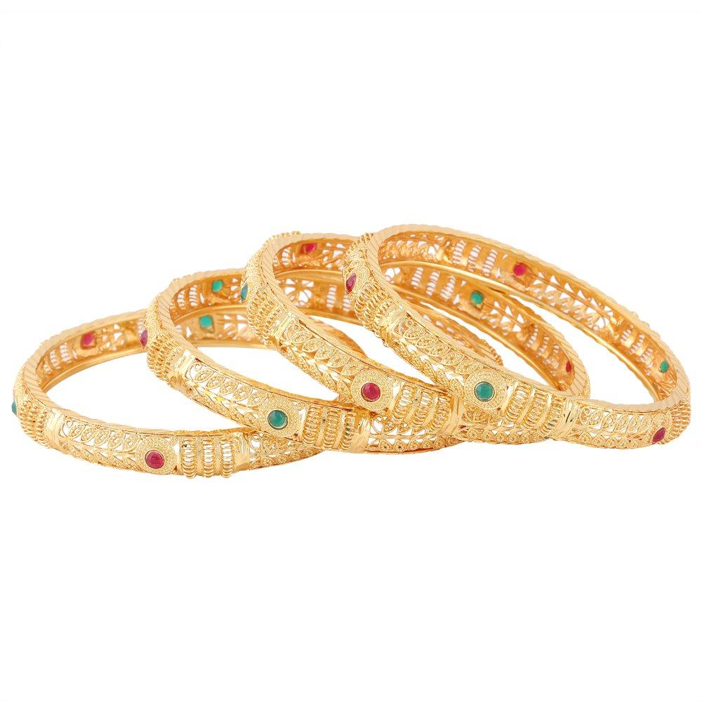 Jewels Kafe One Gram Gold Plated Bangle Set of 4