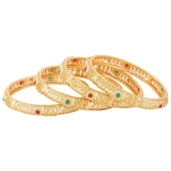 Jewels Kafe One Gram Gold Plated Bangle Set of 4