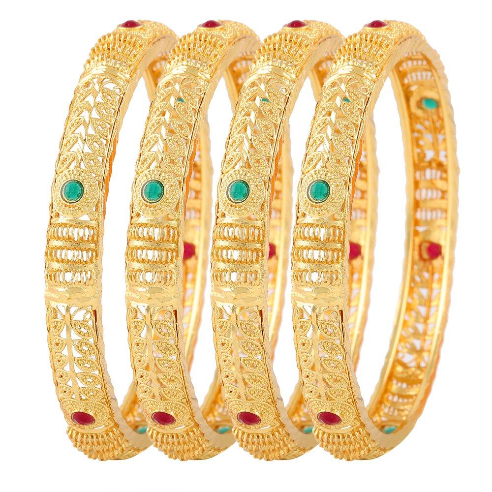 Jewels Kafe One Gram Gold Plated Bangle Set of 4 2.8