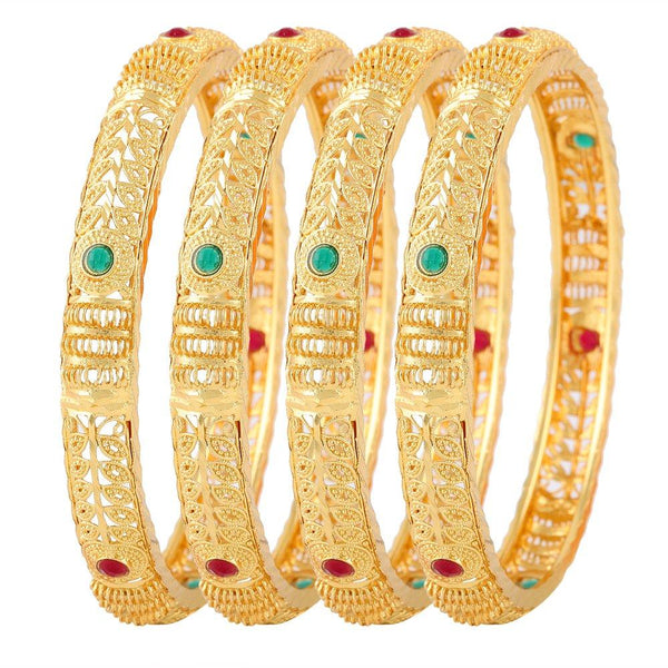 Jewels Kafe One Gram Gold Plated Bangle Set of 4 2.8