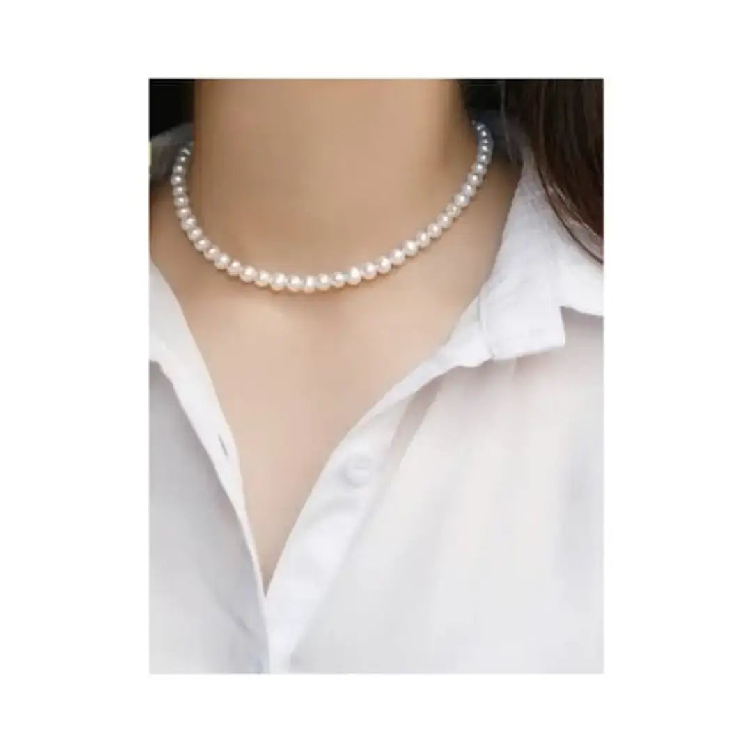 Trendy Pearl Silver Plated White Chain Mala For Women Main image