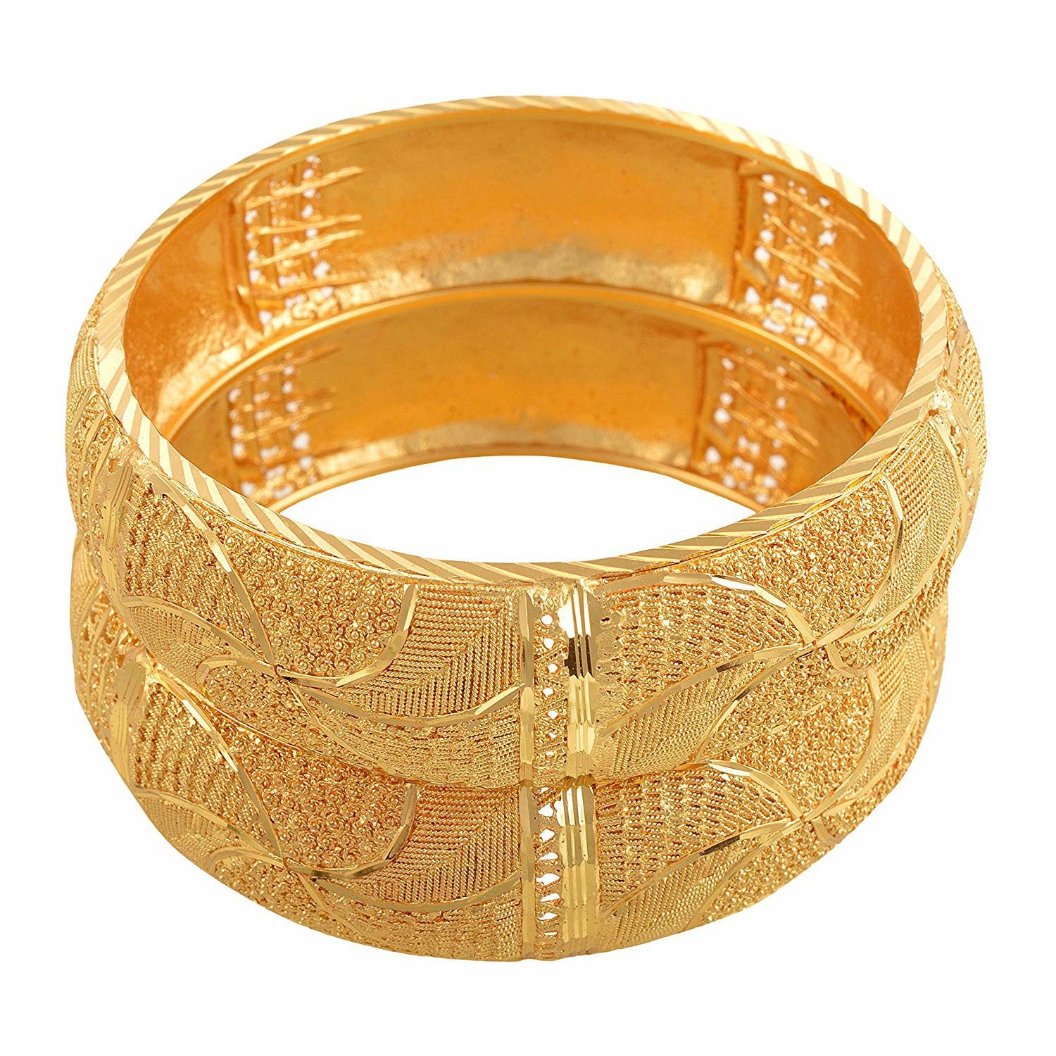 Jewels Kafe One Gram Gold Plated Bangle Set of 2