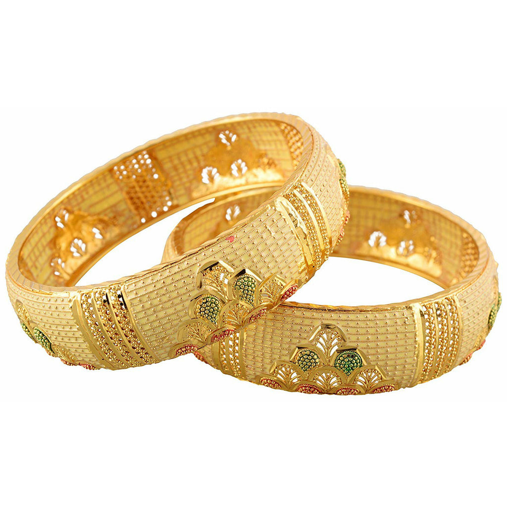 Jewels Kafe One Gram Gold Plated Bangle Set of 2