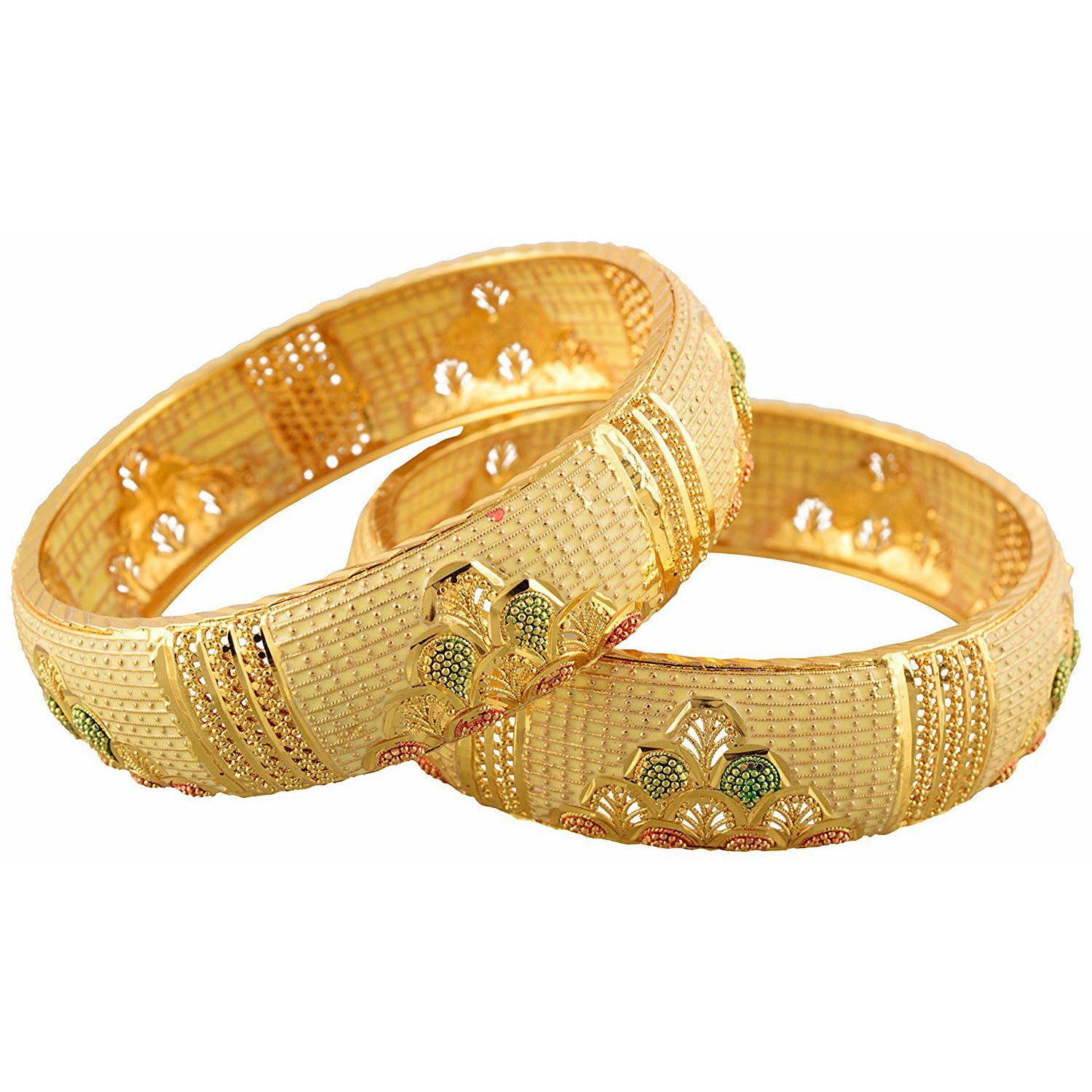 Jewels Kafe One Gram Gold Plated Bangle Set of 2
