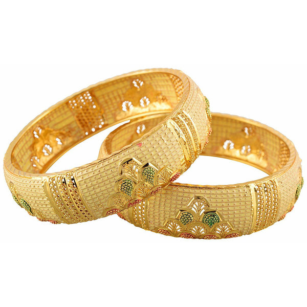 Jewels Kafe One Gram Gold Plated Bangle Set of 2
