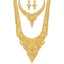 Jewels Kafe Combo of 2 Partywear One Gram Gold Wax Forming Work Rani Haar Necklace Jewellery Set for Women(9 Inch Long)
