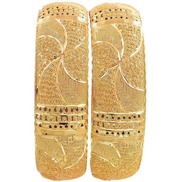 Jewels Kafe One Gram Gold Plated Bangle Set of 2 2.8