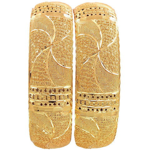 Jewels Kafe One Gram Gold Plated Bangle Set of 2 2.8