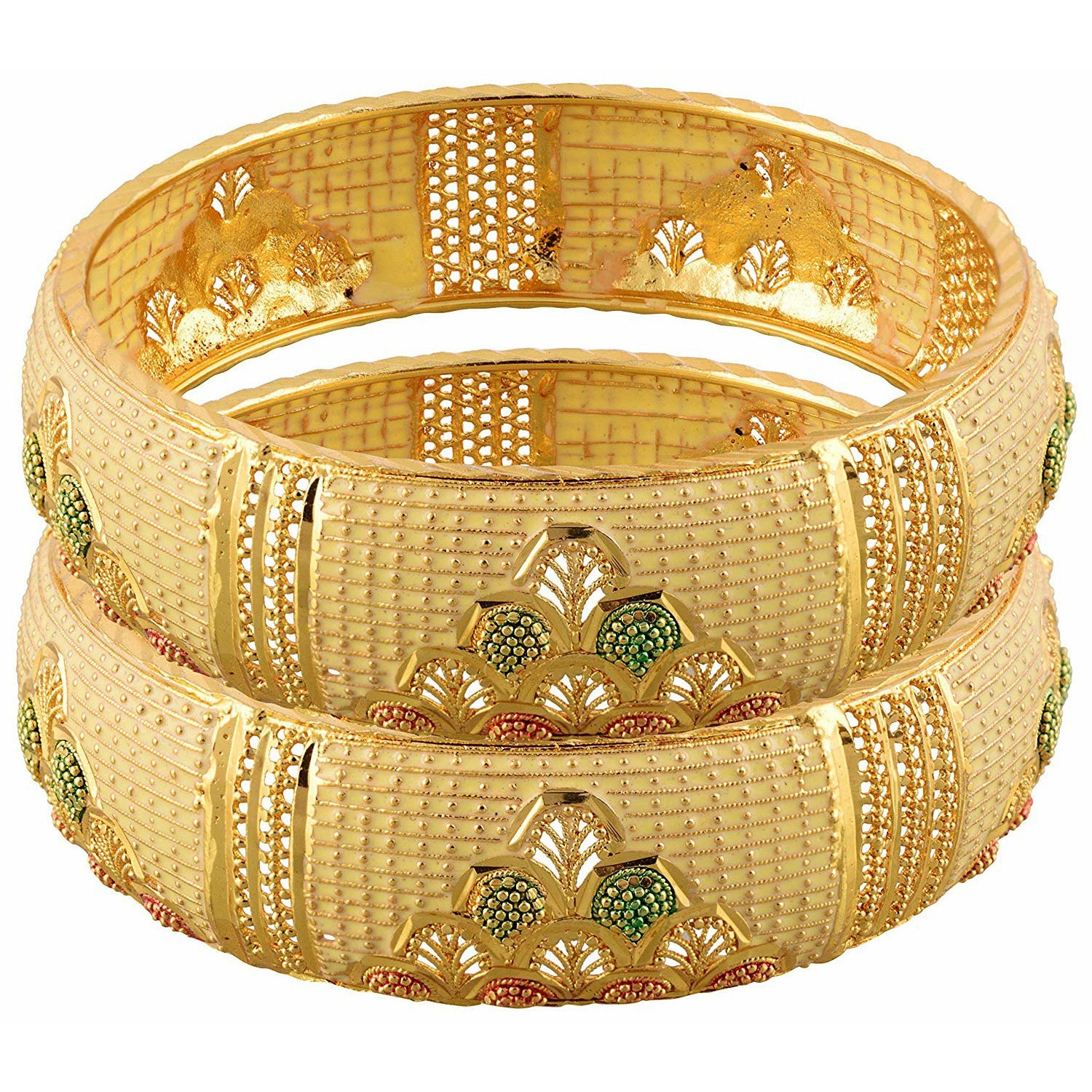 Jewels Kafe One Gram Gold Plated Bangle Set of 2 Secondary image