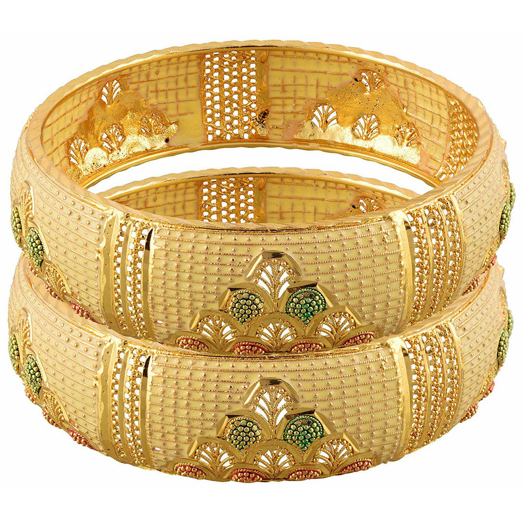 Jewels Kafe One Gram Gold Plated Bangle Set of 2