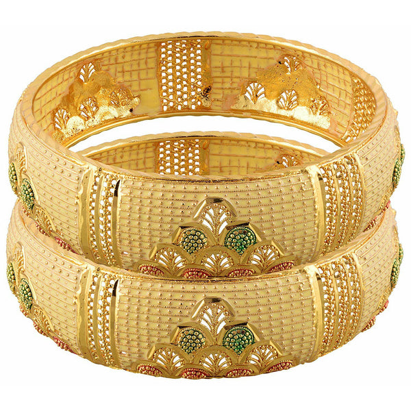 Jewels Kafe One Gram Gold Plated Bangle Set of 2