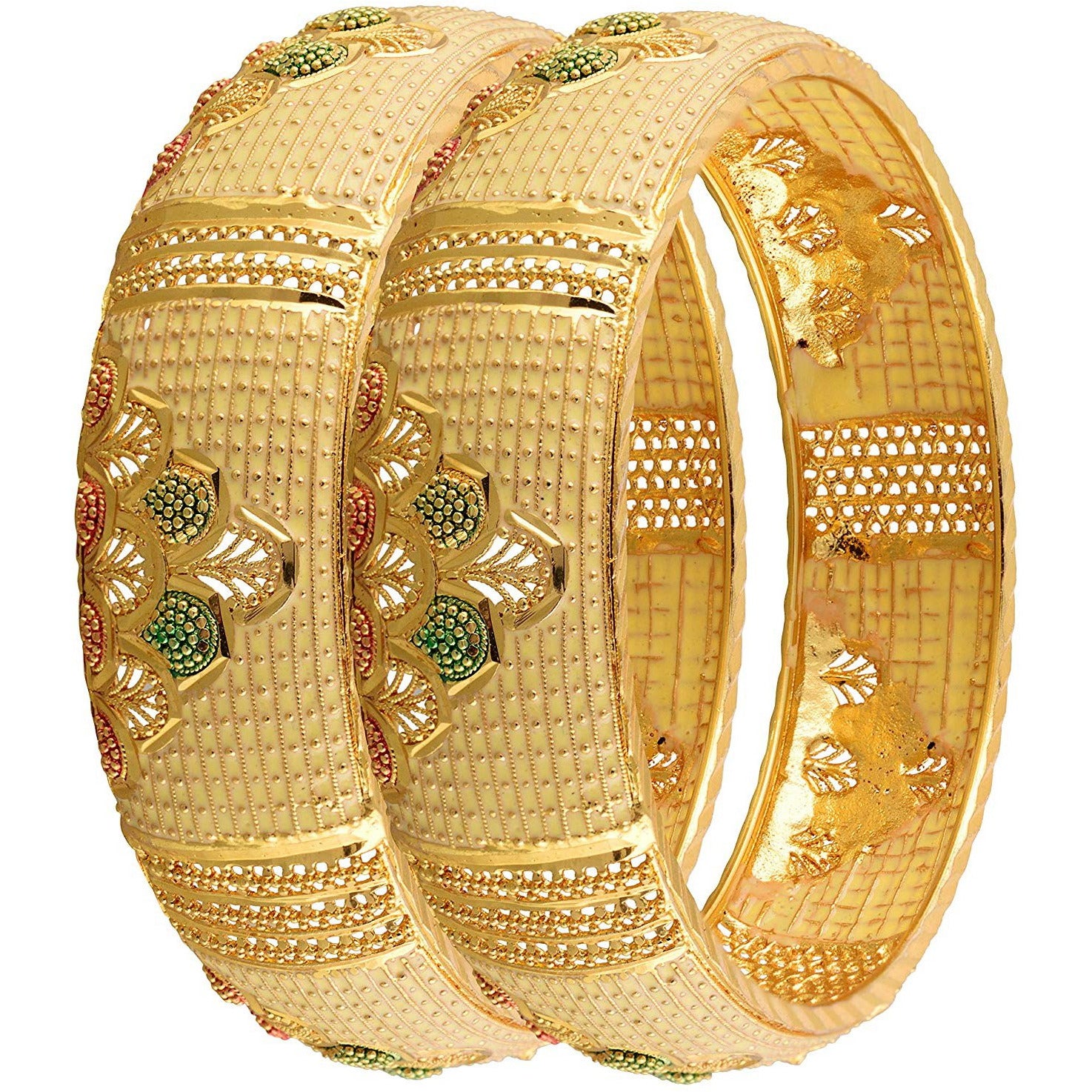 Jewels Kafe One Gram Gold Plated Bangle Set of 2