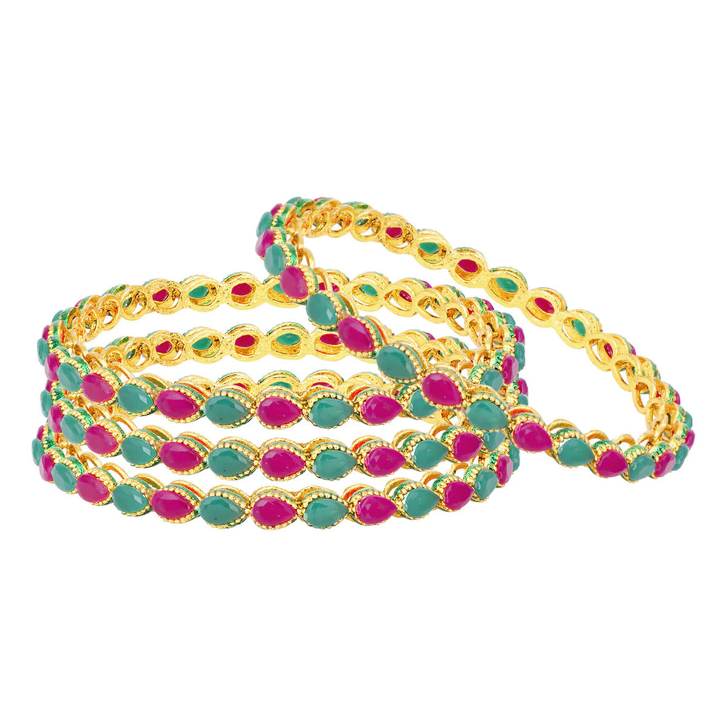 Jewels Kafe Gold Plated Bangle Set (Pack of 4) 2.8