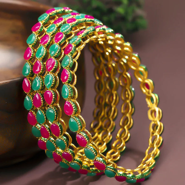 Jewels Kafe Gold Plated Bangle Set (Pack of 4)